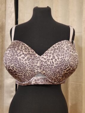 Leopard Print T-Shirt Bra - Taupe Beige